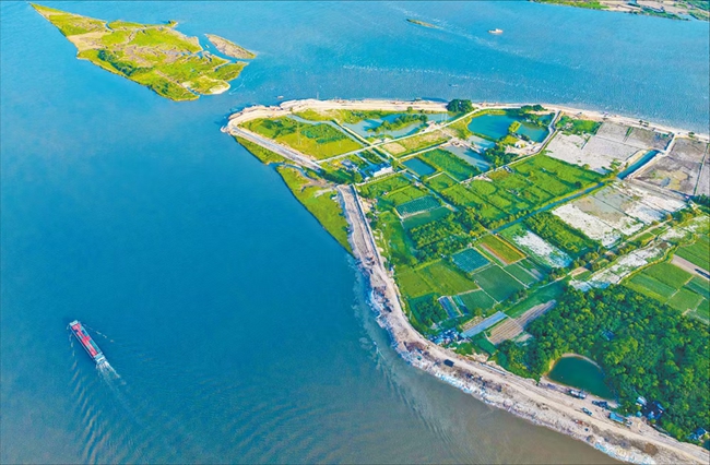 闽江干流防洪提升工程(福州龙祥岛段)。林双伟摄